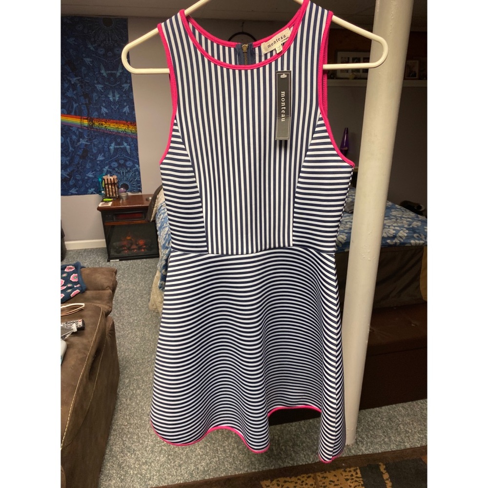 New w/ Tags Monteau Pinstripe Dress - Medium
